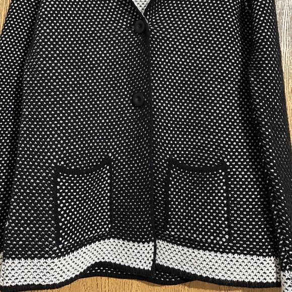 Cocogio Made in Italy Women’s Black and White Knitted Cardigan Jacket Sz-S - Picture 3 of 7